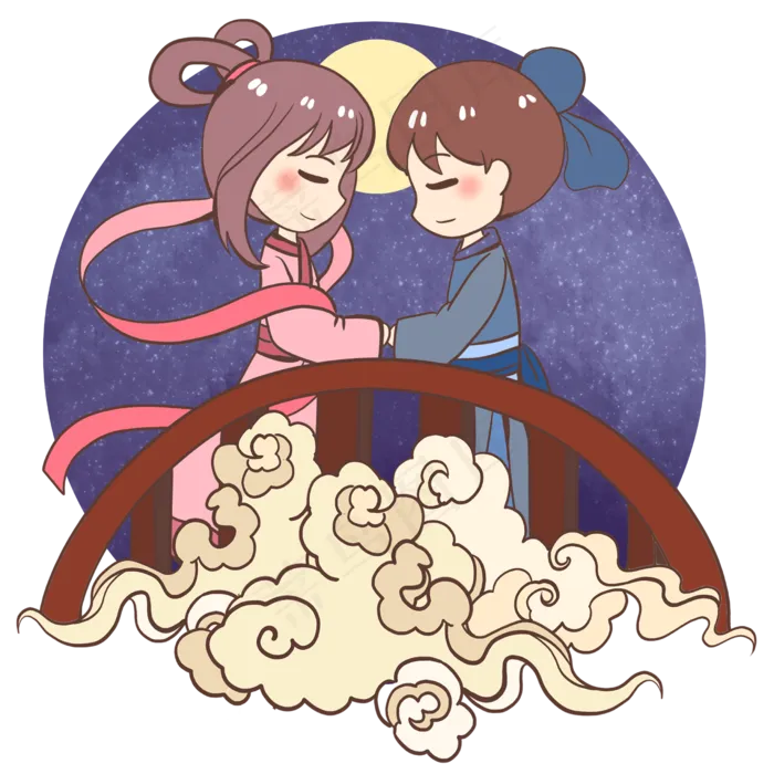 牛郎织女相会(2480X2480(DPI:299))psd模版下载