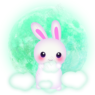 手绘卡通小兔子免抠图
