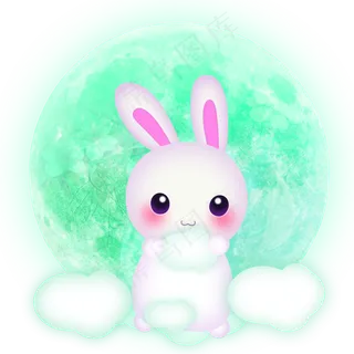 手绘卡通小兔子免抠图