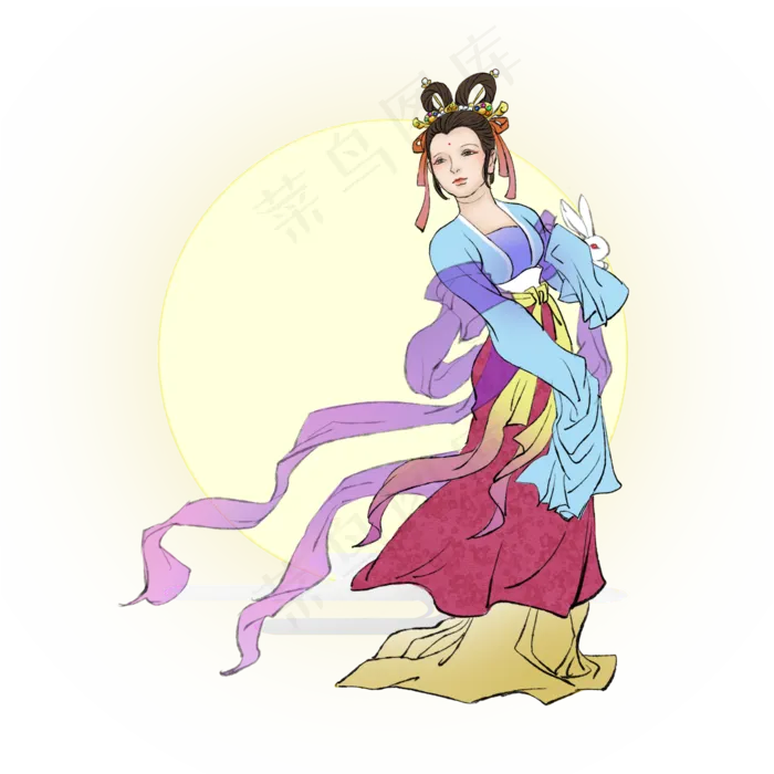 古风人物嫦娥仙子(2000X2000(DPI:300))psd模版下载