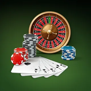 矢量扑克牌或皇家直冲,轮盘赌轮和成堆的红,蓝,黑赌场筹码顶部侧视图隔离在绿色背景上 矢量扑克牌或皇家直冲,轮盘赌轮和成堆的红,蓝,黑赌场筹码顶部侧视图隔离在绿色背景上
