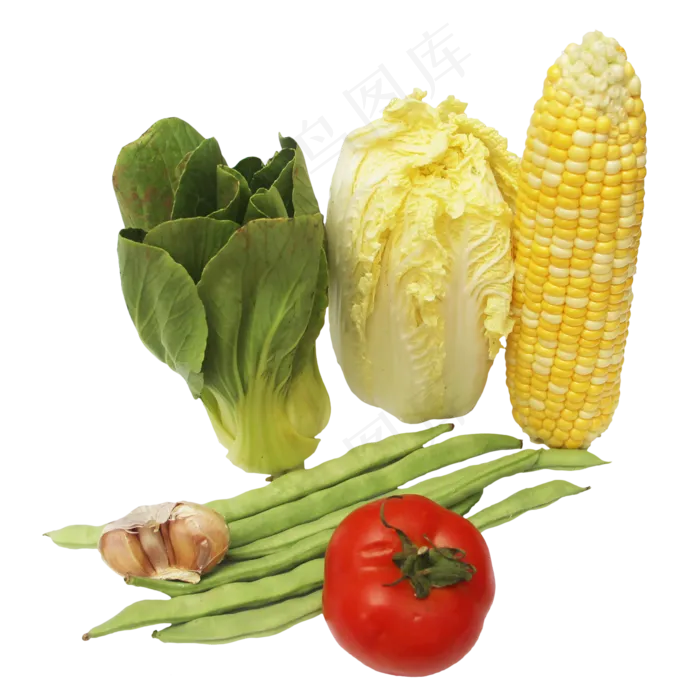 蔬菜玉米西红柿豆角蔬菜组合(2000X2000(DPI:300))