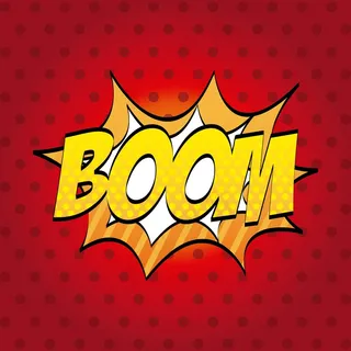 红色背景矢量插图上的波普艺术设计