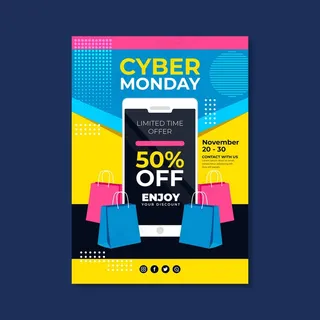 平面设计网络星期一宣传单,DM传单模板