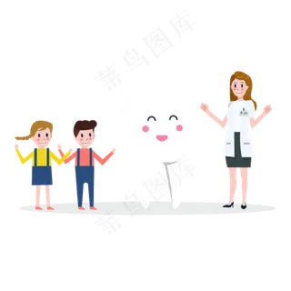 在上牙科知识的人矢量素材