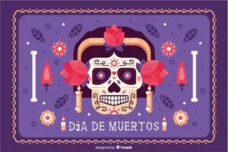 Día de muertos概念与平面设计背景