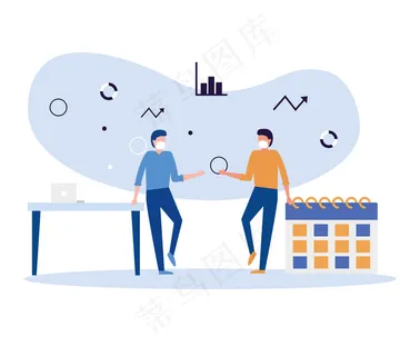 戴面具的男人日历和桌子