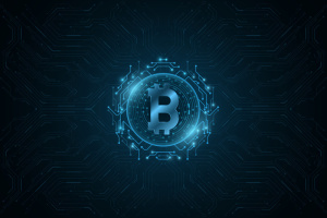 未来蓝色比特币数字货币。