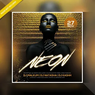 霓虹晚会夜宣传单,DM传单