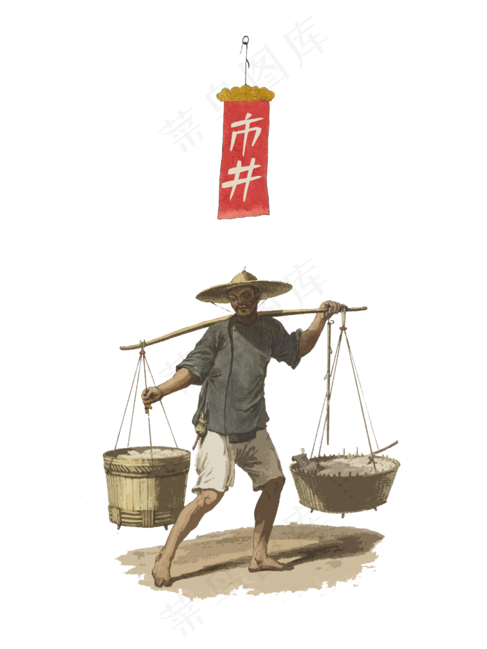 传统清朝人物贩夫走卒市井