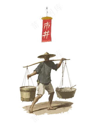 传统清朝人物贩夫走卒市井
