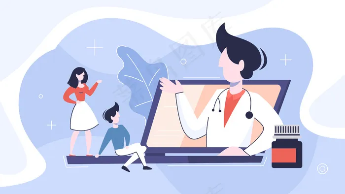 在线咨询医生。远程医疗eps,ai矢量模版下载