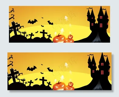 万圣节蝙蝠文艺橙色banner