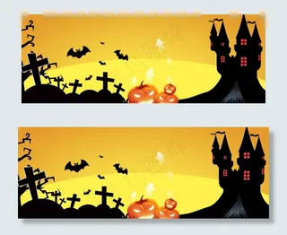 万圣节蝙蝠文艺橙色banner