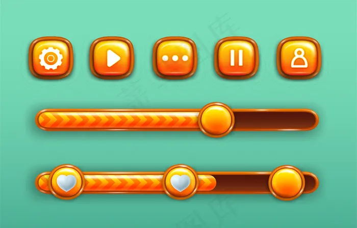 带电源条的增减按钮eps,ai矢量模版下载