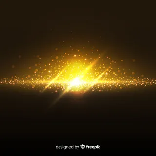 黑色背景上的金爆炸粒子效应
