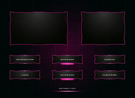 Twitch流式处理面板覆盖设计模板