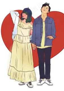 七夕节情侣合体摆poss