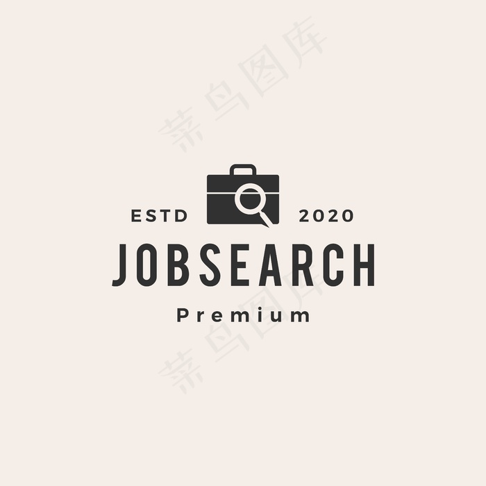求职时尚复古标志