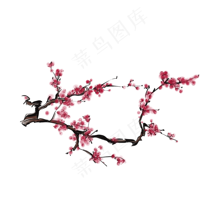 国潮梅花傲雪寒梅(2600X2600(DPI:72))psd模版下载