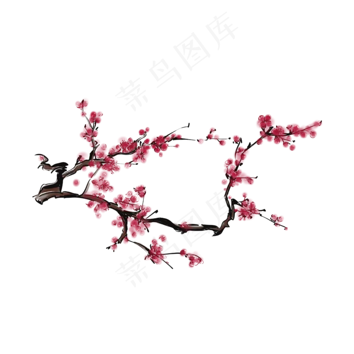 国潮梅花傲雪寒梅(2600X2600(DPI:72))psd模版下载
