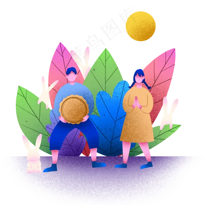 中秋节抱月饼男孩(2000X2000(DPI:300))psd模版下载