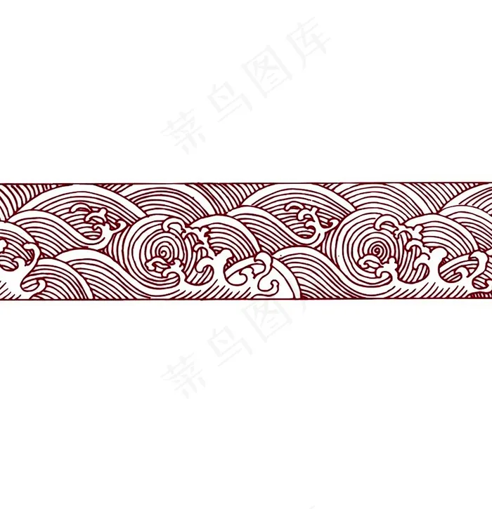 中国风海浪插画边框素材-2