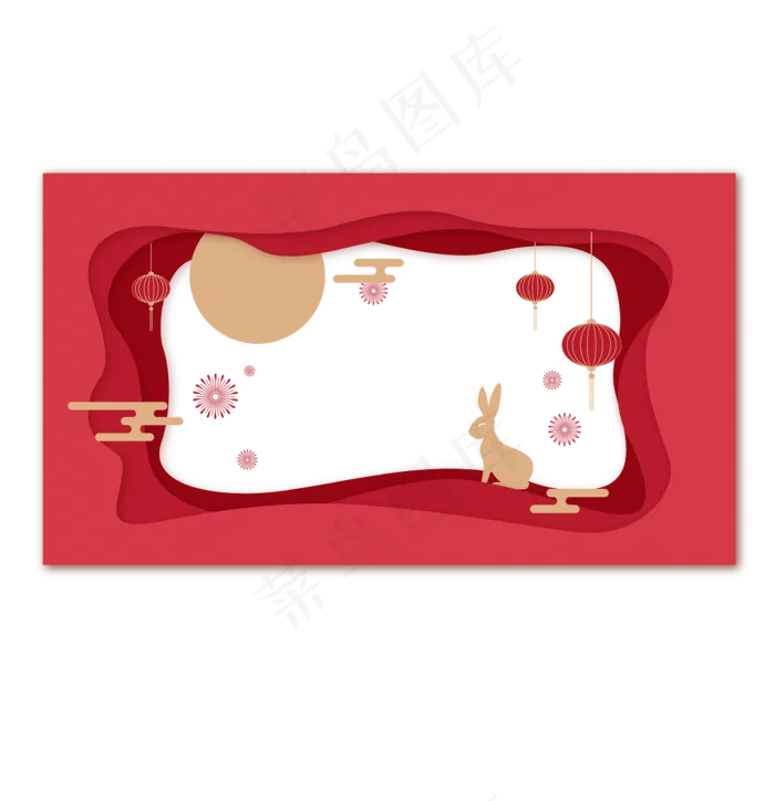 中秋贺卡边框装饰(3545X5315(DPI:300))psd模版下载