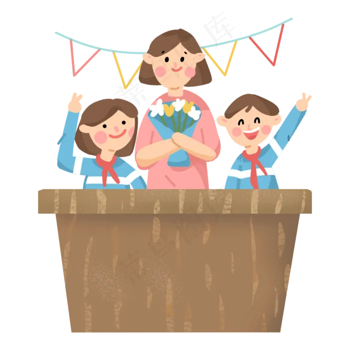 教师节学生送花给老师(2362X2362(DPI:300))psd模版下载