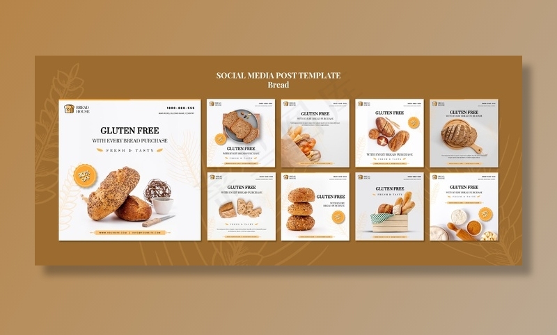 面包概念社交媒体帖子模板