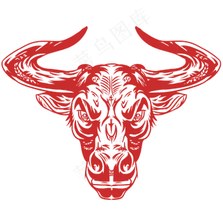 牛年新年剪纸图腾