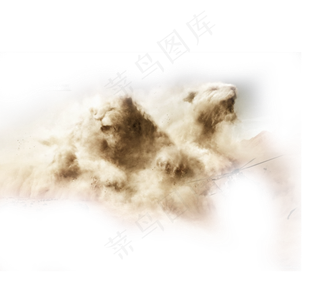 黄色的腾起的烟雾元素