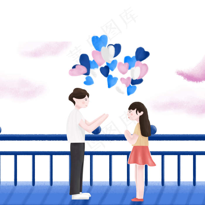 情侣约会送气球(2000X2000(DPI:300))psd模版下载