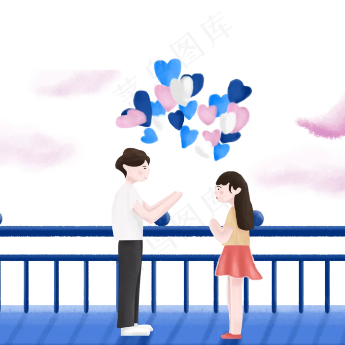 情侣约会送气球(2000X2000(DPI:300))psd模版下载