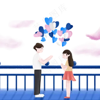 情侣约会送气球