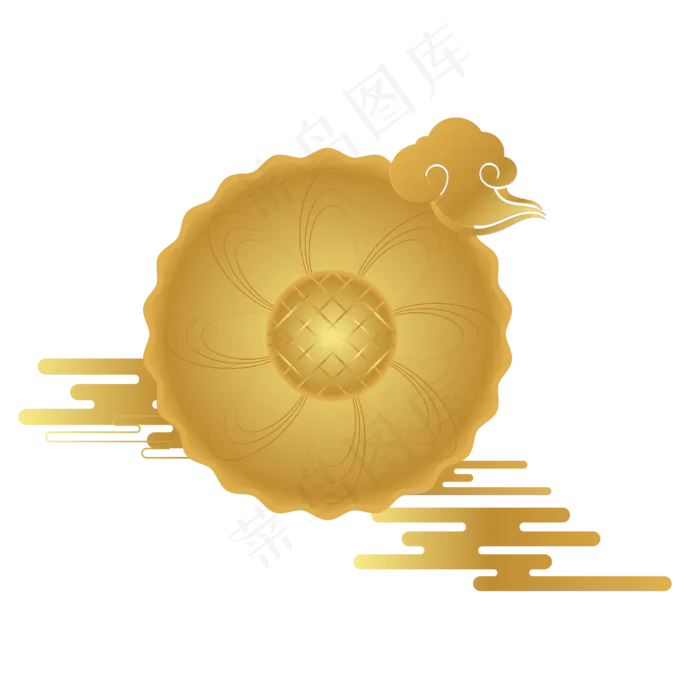 中秋节金色月饼盒云纹(2000X2000(DPI:300))ai矢量模版下载