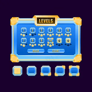 奇幻金钻游戏ui级gui资产元素选择界面