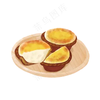 七夕暖心早餐蛋挞素材