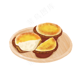 七夕暖心早餐蛋挞素材