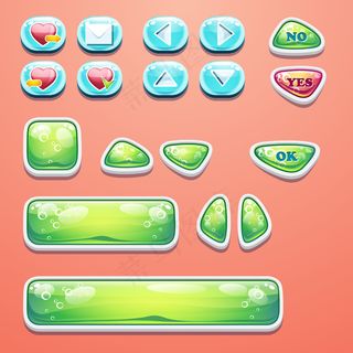 设置迷人的按钮与确定按钮，按钮是和否的电脑游戏设计和网页设计