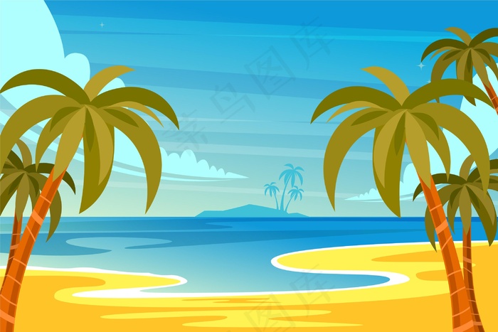 用于缩放的夏季景观背景