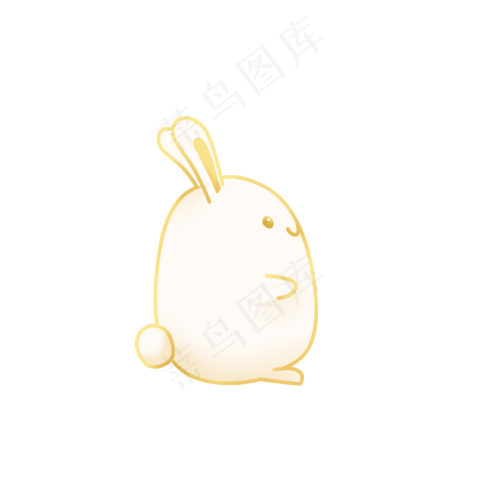 中秋节赏月兔子侧面玉兔卡通金色(2000X2000(DPI:300))psd模版下载
