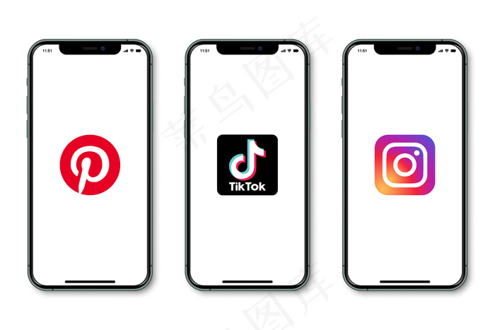 屏幕上带有社交媒体标志的Iphoneeps,ai矢量模版下载