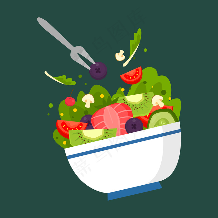 水果和沙拉碗概念