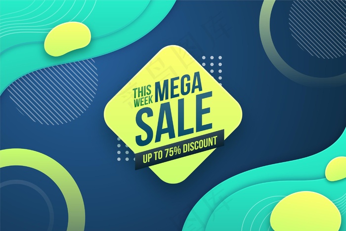 逼真的 3d 销售背景