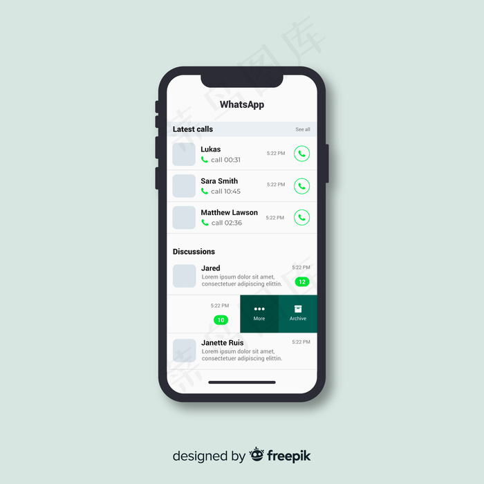 Whatsapp屏幕模板eps,ai矢量模版下载
