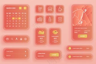 食品配送手机app移动应用程序app的Gui元素