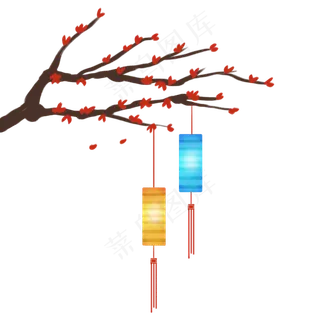 创意合成新年中秋节元素灯笼效果