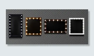 带灯泡的方形框架