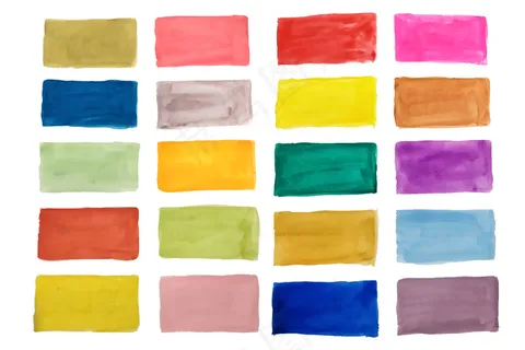 水彩纹理彩色矩形集